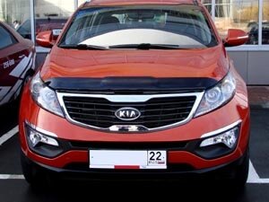 Дефлектор капота (мухобойка) Kia Sportage 2010-2016 (Киа Спортаж) SIM